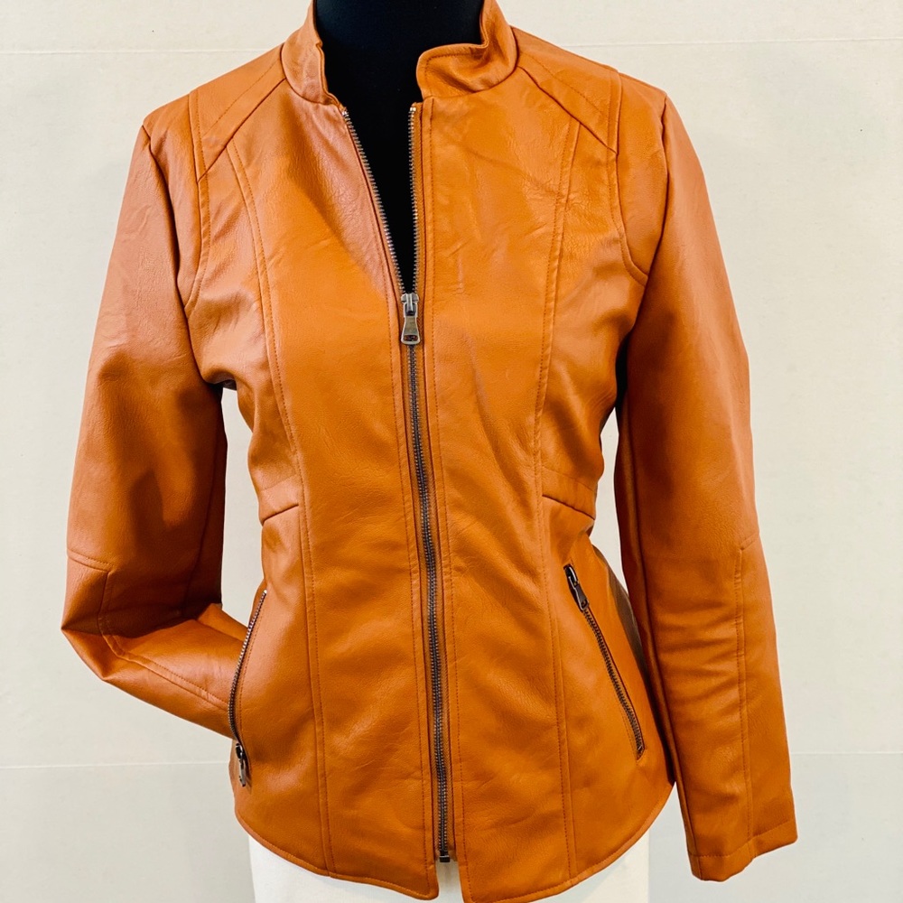 Faux-leather Moto jacket (NWOT)